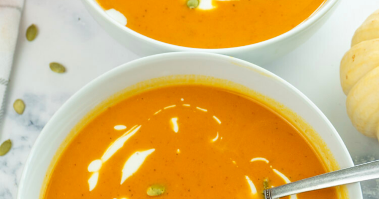 Creamy Roasted Pumpkin Soup - awwwlicious.com